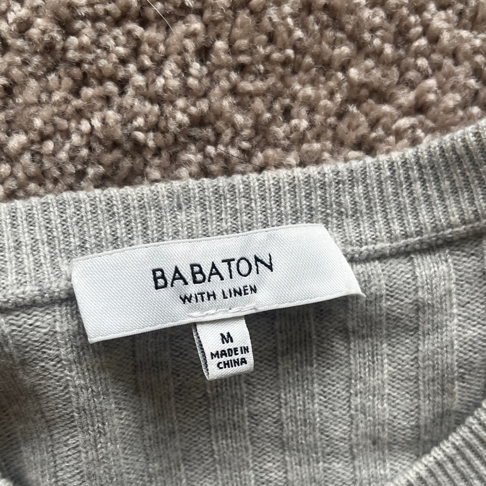 Babaton Light Gray Ribbed Knit Top - Picture 2 of 3